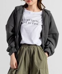 DAY CLOSET（デイ クローゼット）の「レディース 裏起毛ドロップショルダークロップドパーカー（パーカー）」