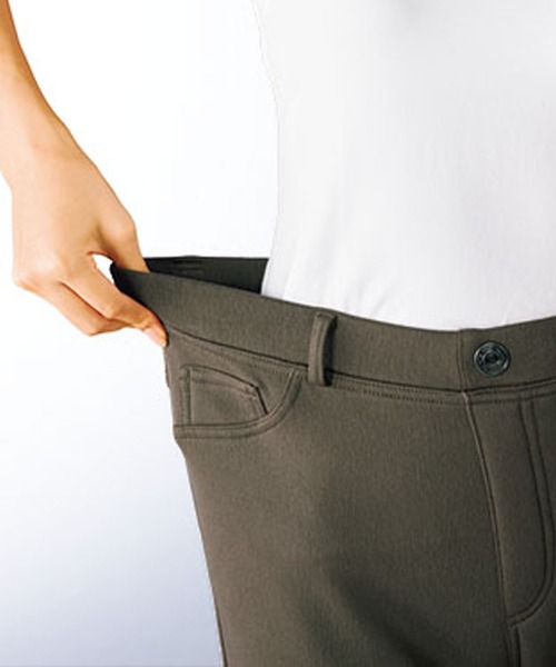 BELLUNA PLUS(ベルーナ)の「裏ベロアストレッチ素材レギパン 股下68cm(その他パンツ・レディース・アイボリー/インディゴブルー/カーキ/ブラック/キャメル・SMALL/LARGE/MEDIUM/X-LARGE)」の8枚目の写真