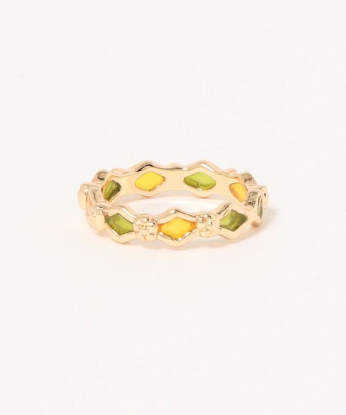 チャイハネ(チャイハネ)の「【チャイハネ】ステンドグラス風リング(リング・レディース・ホワイト/カラフル/ブラウン/パープル/カーキ・FREE)」の4枚目の写真