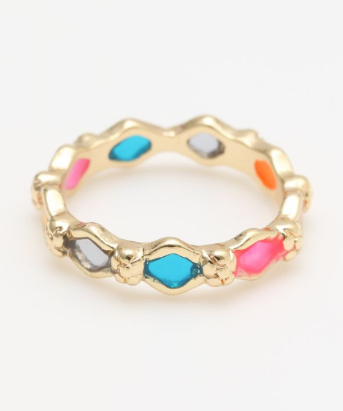 チャイハネ(チャイハネ)の「【チャイハネ】ステンドグラス風リング(リング・レディース・ホワイト/カラフル/ブラウン/パープル/カーキ・FREE)」の1枚目の写真