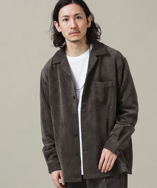 NANO universe（ナノユニバース）の「リラックスコーデュロイシャツ(セットアップ対応)（シャツ/ブラウス・メンズ・ブラック/ベージュ/ブラウン・M/XL/L/S）」の3枚目の写真