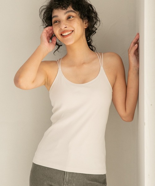 bijorie（ビジュリィ）の「【bijorie】NEW BASIC series／ベストボディブラ カップ付きリブキャミソール（その他アンダーウェア/インナー・レディース・チャコール/アイボリー/ベージュ・MEDIUM/LARGE/LG）」の3枚目の写真