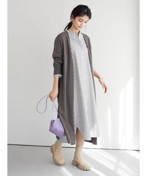 CRAFT STANDARD BOUTIQUE（クラフトスタンダードブティック）の「バンドカラーシャツワンピース　＊◆（シャツワンピース・レディース・オフホワイト/マルチ/グレー系その他2/グリーン系その他3/ブルー系その他6・FREE）」の10枚目の写真