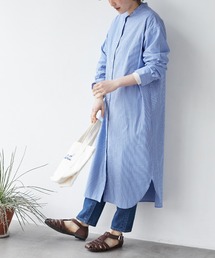 CRAFT STANDARD BOUTIQUE | バンドカラーシャツワンピース　＊◆(シャツワンピース)