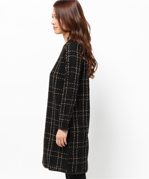 CIAOPANIC（チャオパニック）の「【Ciaopanic】ラメツイードチェックOP（ワンピース・レディース・ブラック/ネイビー・FREE）」の4枚目の写真