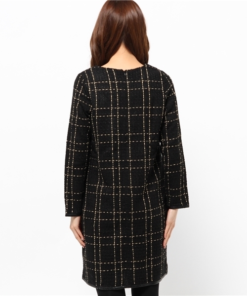 CIAOPANIC（チャオパニック）の「【Ciaopanic】ラメツイードチェックOP（ワンピース・レディース・ブラック/ネイビー・FREE）」の5枚目の写真