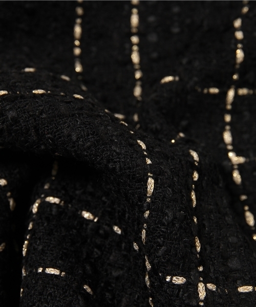 CIAOPANIC（チャオパニック）の「【Ciaopanic】ラメツイードチェックOP（ワンピース・レディース・ブラック/ネイビー・FREE）」の7枚目の写真