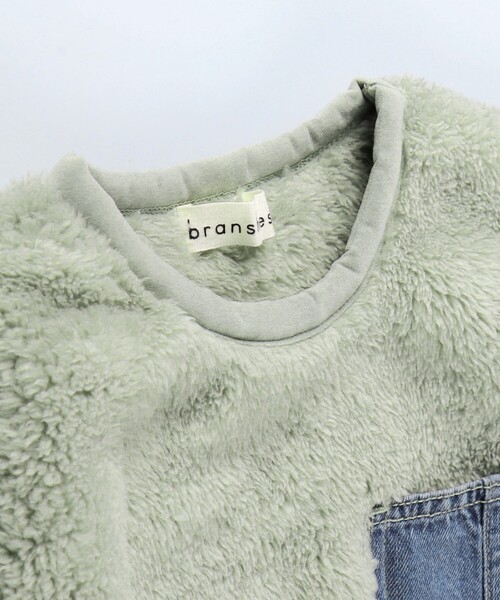 BRANSHES（ブランシェス）の「【あったか】ボア＆デニムポケットトレーナー（スウェット・キッズ・チャコールグレー/ベージュ・90/100/110/120/130/140/150）」の19枚目の写真