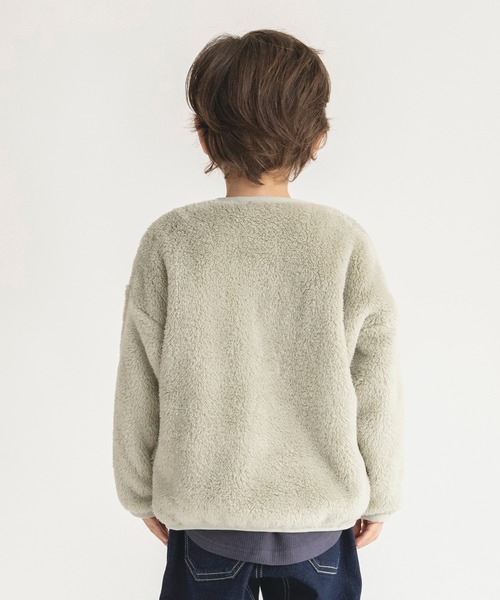 BRANSHES（ブランシェス）の「【あったか】ボア＆デニムポケットトレーナー（スウェット・キッズ・チャコールグレー/ベージュ・90/100/110/120/130/140/150）」の17枚目の写真