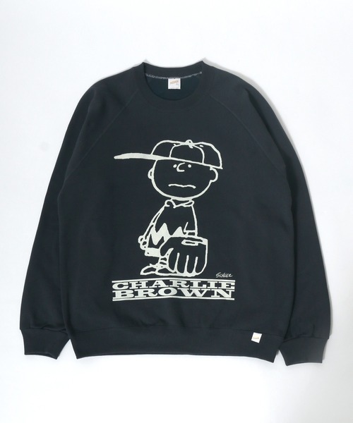 PEANUTS（ピーナッツ）の「PEANUTS × sportswear SNOOPY/スヌーピーバック英字ロゴ スウェットトレーナー（スウェット・レディース・グリーン/アイボリー/マスタード/チャコール・M/L）」の7枚目の写真