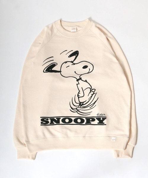 PEANUTS（ピーナッツ）の「PEANUTS × sportswear SNOOPY/スヌーピーバック英字ロゴ スウェットトレーナー（スウェット・レディース・グリーン/アイボリー/マスタード/チャコール・M/L）」の5枚目の写真