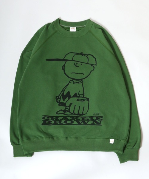 PEANUTS（ピーナッツ）の「PEANUTS × sportswear SNOOPY/スヌーピーバック英字ロゴ スウェットトレーナー（スウェット・レディース・グリーン/アイボリー/マスタード/チャコール・M/L）」の9枚目の写真