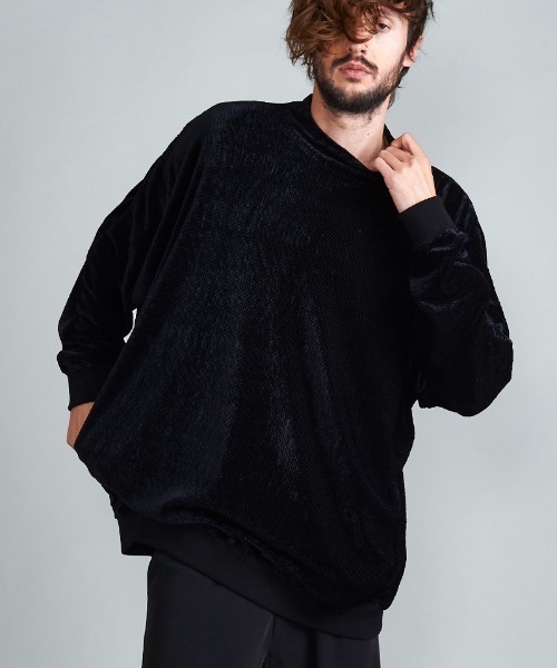 NO ID.（ノーアイディ）の「mlt3697-ﾍﾞﾛｱﾜｯｼｬｰﾄﾞﾙﾏﾝｽﾘｰﾌﾞﾓｯｸﾈｯｸPO  プルオーバー（Tシャツ/カットソー・メンズ・ベージュ/ブラウン/ブラック/ブルーグレー・ONE SIZE）」の2枚目の写真