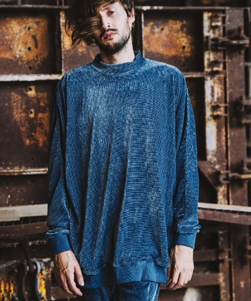 NO ID.（ノーアイディ）の「mlt3697-ﾍﾞﾛｱﾜｯｼｬｰﾄﾞﾙﾏﾝｽﾘｰﾌﾞﾓｯｸﾈｯｸPO  プルオーバー（Tシャツ/カットソー・メンズ・ベージュ/ブラウン/ブラック/ブルーグレー・ONE SIZE）」の15枚目の写真