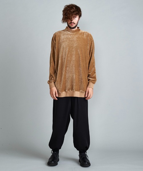 NO ID.（ノーアイディ）の「mlt3697-ﾍﾞﾛｱﾜｯｼｬｰﾄﾞﾙﾏﾝｽﾘｰﾌﾞﾓｯｸﾈｯｸPO  プルオーバー（Tシャツ/カットソー・メンズ・ベージュ/ブラウン/ブラック/ブルーグレー・ONE SIZE）」の16枚目の写真