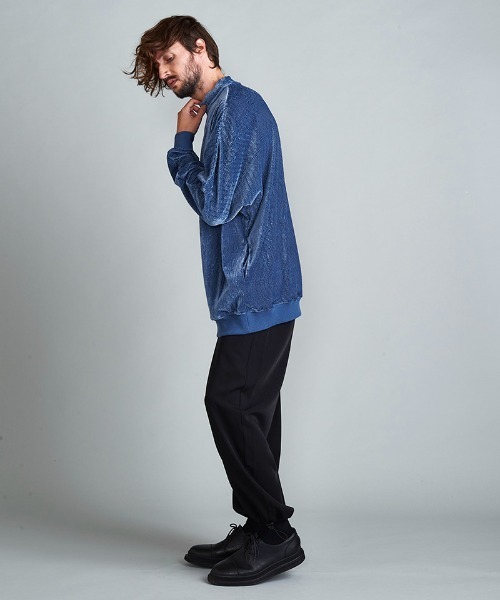 NO ID.（ノーアイディ）の「mlt3697-ﾍﾞﾛｱﾜｯｼｬｰﾄﾞﾙﾏﾝｽﾘｰﾌﾞﾓｯｸﾈｯｸPO  プルオーバー（Tシャツ/カットソー・メンズ・ベージュ/ブラウン/ブラック/ブルーグレー・ONE SIZE）」の6枚目の写真