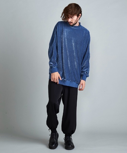 NO ID.（ノーアイディ）の「mlt3697-ﾍﾞﾛｱﾜｯｼｬｰﾄﾞﾙﾏﾝｽﾘｰﾌﾞﾓｯｸﾈｯｸPO  プルオーバー（Tシャツ/カットソー・メンズ・ベージュ/ブラウン/ブラック/ブルーグレー・ONE SIZE）」の13枚目の写真