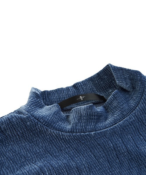 NO ID.（ノーアイディ）の「mlt3697-ﾍﾞﾛｱﾜｯｼｬｰﾄﾞﾙﾏﾝｽﾘｰﾌﾞﾓｯｸﾈｯｸPO  プルオーバー（Tシャツ/カットソー・メンズ・ベージュ/ブラウン/ブラック/ブルーグレー・ONE SIZE）」の10枚目の写真