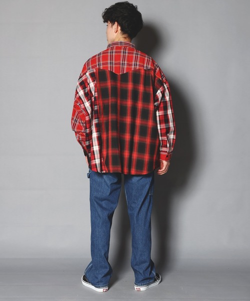 GALLIS ADDICTION(ガリスアディクション)の「GA CRAZY-CHECK L/S SHIRT/クレイジー チェックシャツ(シャツ/ブラウス・メンズ・ブラック/ブルー/レッド・FREE)」の21枚目の写真