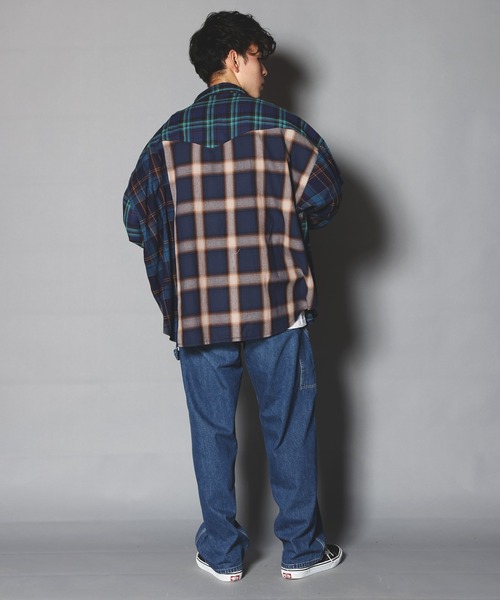 GALLIS ADDICTION(ガリスアディクション)の「GA CRAZY-CHECK L/S SHIRT/クレイジー チェックシャツ(シャツ/ブラウス・メンズ・ブラック/ブルー/レッド・FREE)」の7枚目の写真