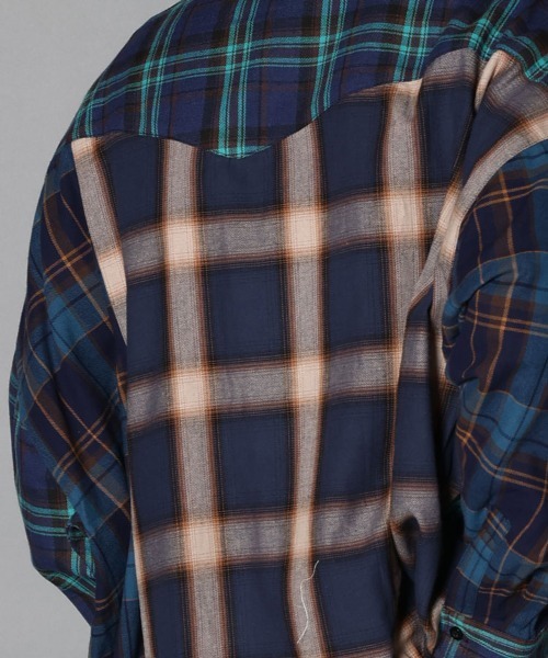 GALLIS ADDICTION(ガリスアディクション)の「GA CRAZY-CHECK L/S SHIRT/クレイジー チェックシャツ(シャツ/ブラウス・メンズ・ブラック/ブルー/レッド・FREE)」の8枚目の写真