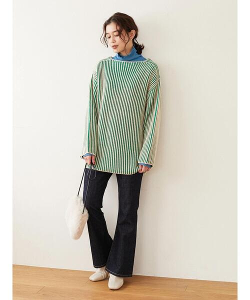 Green Parks(グリーンパークス)の「タートルインナー*(Tシャツ/カットソー・レディース・ブラック/レッド/オフホワイト/ブルー・FREE)」の15枚目の写真