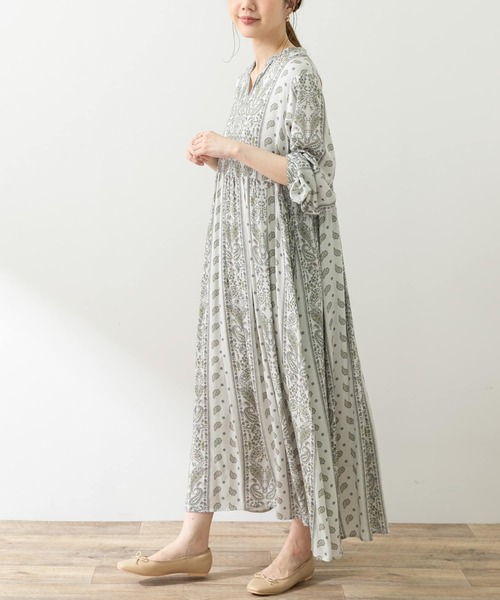 URBAN RESEARCH Sonny Label（アーバンリサーチサニーレーベル）の「『WEB限定』パネルペイズリーワンピース（ワンピース・レディース・イエロー/ベージュ系その他/ブラウン・FREE）」の16枚目の写真