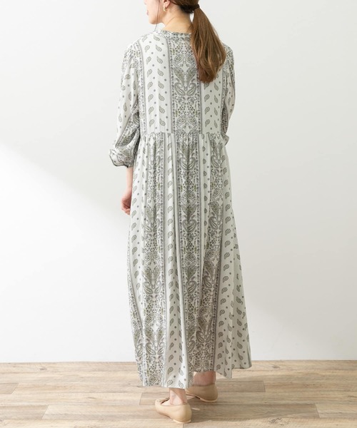 URBAN RESEARCH Sonny Label（アーバンリサーチサニーレーベル）の「『WEB限定』パネルペイズリーワンピース（ワンピース・レディース・イエロー/ベージュ系その他/ブラウン・FREE）」の20枚目の写真