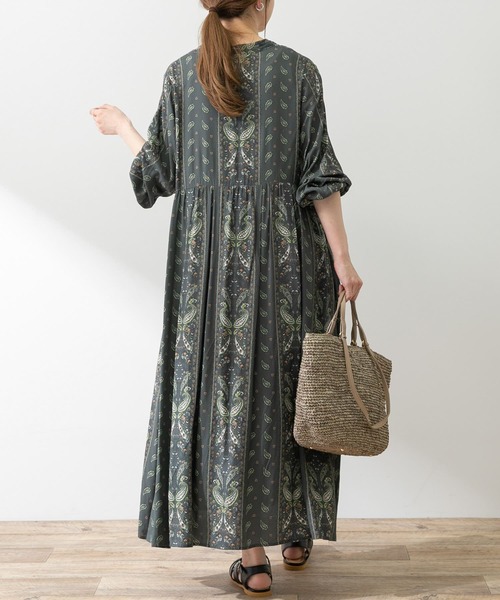 URBAN RESEARCH Sonny Label（アーバンリサーチサニーレーベル）の「『WEB限定』パネルペイズリーワンピース（ワンピース・レディース・イエロー/ベージュ系その他/ブラウン・FREE）」の10枚目の写真