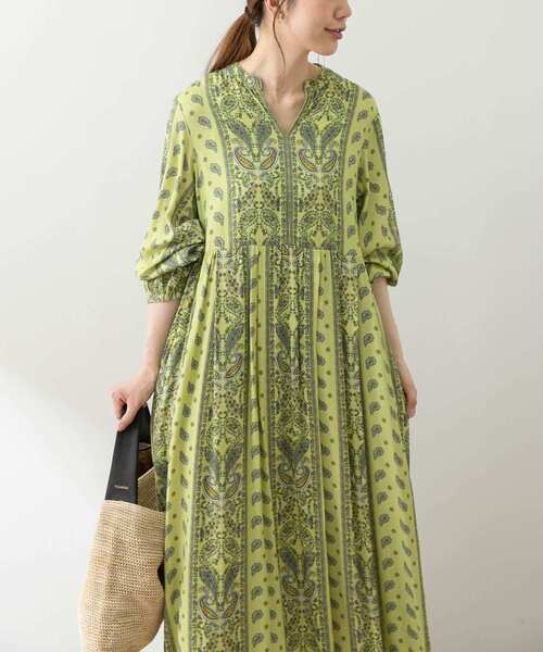 URBAN RESEARCH Sonny Label（アーバンリサーチサニーレーベル）の「『WEB限定』パネルペイズリーワンピース（ワンピース・レディース・イエロー/ベージュ系その他/ブラウン・FREE）」の11枚目の写真