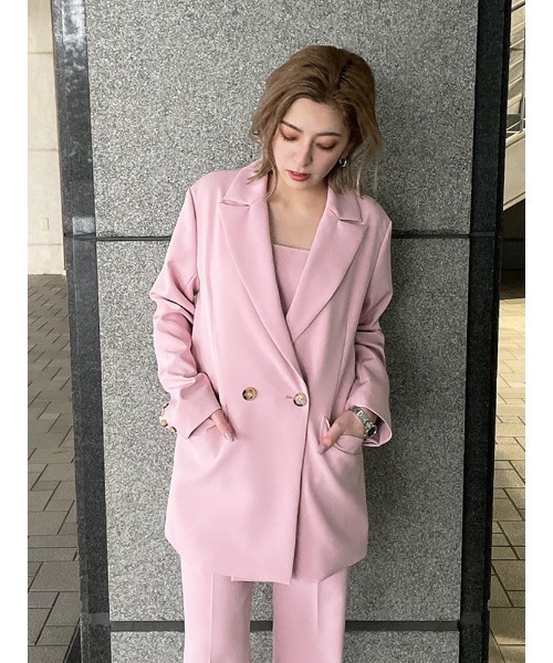 ENVYM(アンビー)の「ダブルブレストJK(テーラードジャケット・レディース・ブラック/アイボリー/ピンク・FREE)」の9枚目の写真