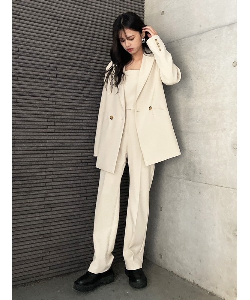 ENVYM(アンビー)の「ダブルブレストJK(テーラードジャケット・レディース・ブラック/アイボリー/ピンク・FREE)」の13枚目の写真