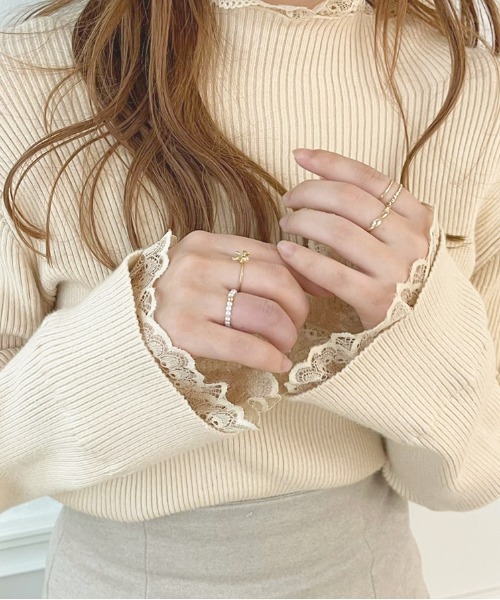 apres jour（アプレジュール）の「【apres jour×ARIAZ】リボンパールリング５セット（リング・レディース・シルバー/ゴールド・FREE）」の6枚目の写真