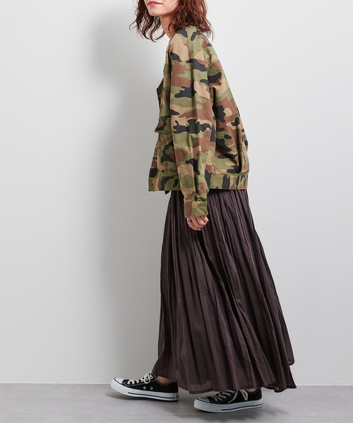 CIAOPANIC TYPY（チャオパニックティピー）の「■ノーカラーミリタリージャケット（ノーカラージャケット・レディース・ベージュ/ブラウン/カーキ・ONE SIZE）」の10枚目の写真