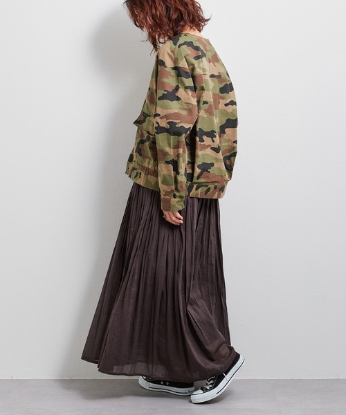 CIAOPANIC TYPY（チャオパニックティピー）の「■ノーカラーミリタリージャケット（ノーカラージャケット・レディース・ベージュ/ブラウン/カーキ・ONE SIZE）」の11枚目の写真