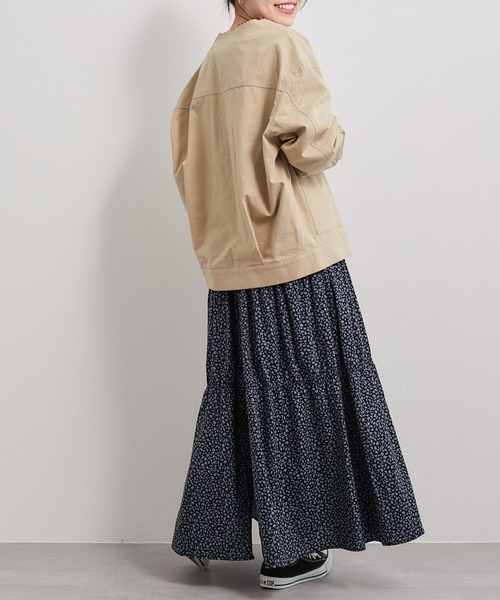 CIAOPANIC TYPY（チャオパニックティピー）の「■ノーカラーミリタリージャケット（ノーカラージャケット・レディース・ベージュ/ブラウン/カーキ・ONE SIZE）」の20枚目の写真