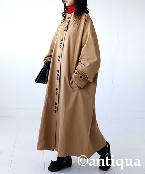 antiqua（アンティカ）の「長いシーズン楽しめる！3WAYレイヤードコート（トレンチコート・レディース・ブラック/ベージュ・FREE）」の10枚目の写真