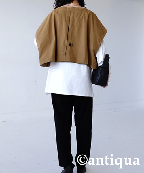 antiqua（アンティカ）の「長いシーズン楽しめる！3WAYレイヤードコート（トレンチコート・レディース・ブラック/ベージュ・FREE）」の15枚目の写真