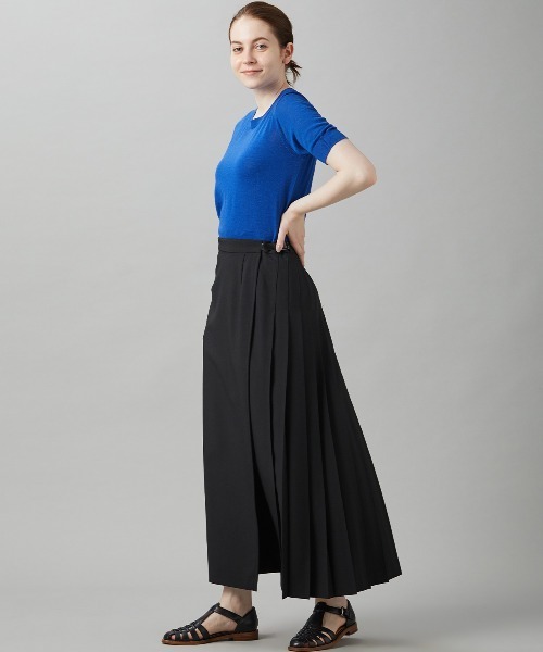 BRITISH MADE(ブリティッシュメイド)の「【BRITISH MADE/ブリティッシュ メイド】キルトスカート(プリーツ・ラップスカート)(スカート・レディース・ブラック/グリーン・38/36)」の9枚目の写真