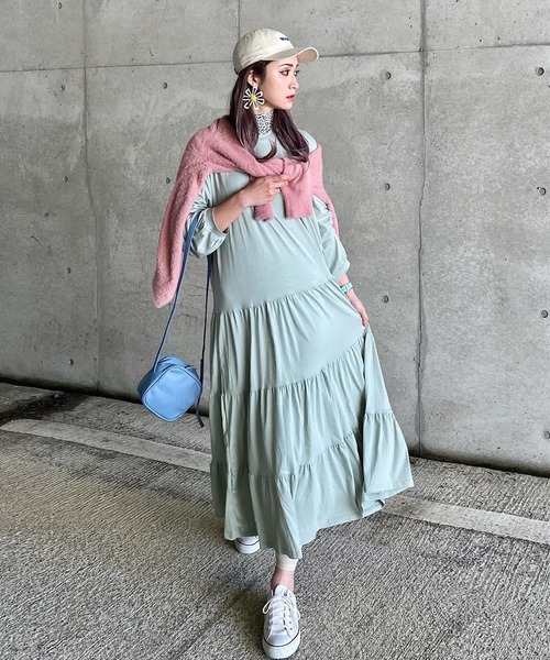 La-gemme（ラジェム）の「バックロゴティアードロングワンピース