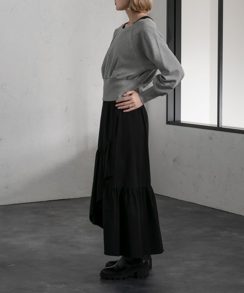 Ezick(エジック)の「レイヤード2WAYスウェット(スウェット・レディース・ブラック/杢グレー・FREE)」の14枚目の写真