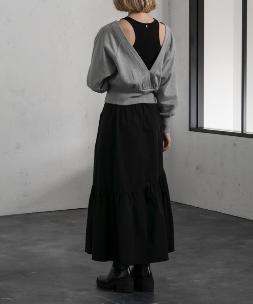 Ezick(エジック)の「レイヤード2WAYスウェット(スウェット・レディース・ブラック/杢グレー・FREE)」の8枚目の写真