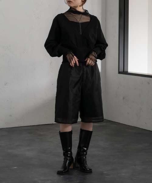 Ezick(エジック)の「レイヤード2WAYスウェット(スウェット・レディース・ブラック/杢グレー・FREE)」の10枚目の写真