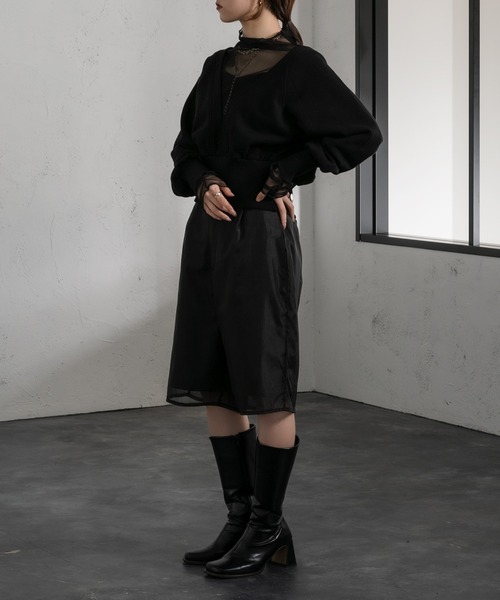 Ezick(エジック)の「レイヤード2WAYスウェット(スウェット・レディース・ブラック/杢グレー・FREE)」の11枚目の写真