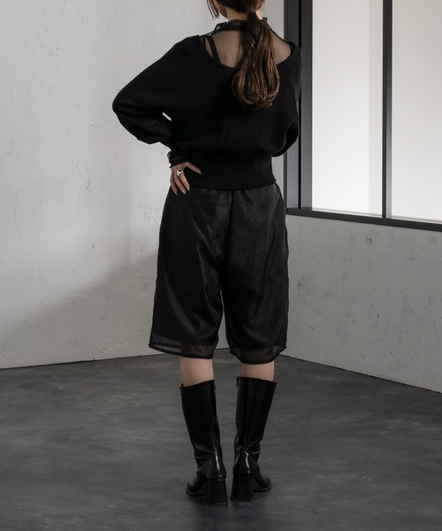 Ezick(エジック)の「レイヤード2WAYスウェット(スウェット・レディース・ブラック/杢グレー・FREE)」の5枚目の写真