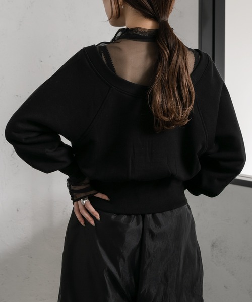 Ezick(エジック)の「レイヤード2WAYスウェット(スウェット・レディース・ブラック/杢グレー・FREE)」の15枚目の写真