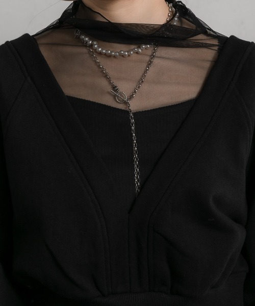 Ezick(エジック)の「レイヤード2WAYスウェット(スウェット・レディース・ブラック/杢グレー・FREE)」の7枚目の写真