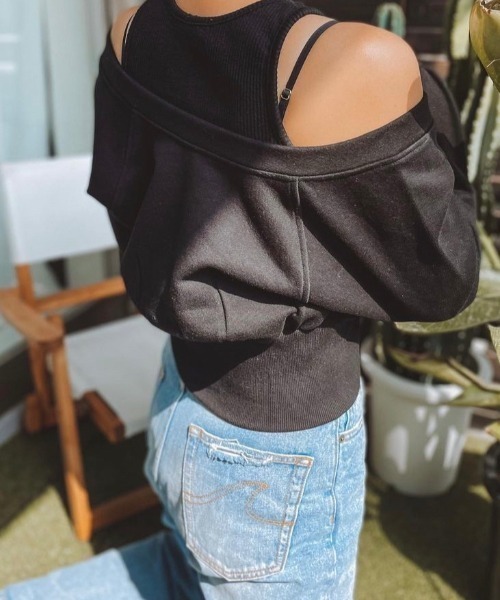 Ezick(エジック)の「レイヤード2WAYスウェット(スウェット・レディース・ブラック/杢グレー・FREE)」の16枚目の写真