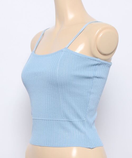 BLUEEAST（ブルーイースト）の「細紐サマーニットリブキャミソール（キャミソール・レディース・ピンク/ホワイト/ブラック/パープル/ブルー/ベージュ/イエロー・MEDIUM）」の8枚目の写真