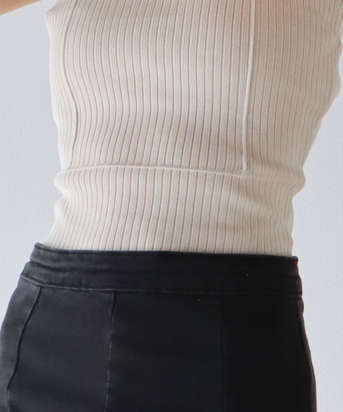 BLUEEAST（ブルーイースト）の「細紐サマーニットリブキャミソール（キャミソール・レディース・ピンク/ホワイト/ブラック/パープル/ブルー/ベージュ/イエロー・MEDIUM）」の17枚目の写真